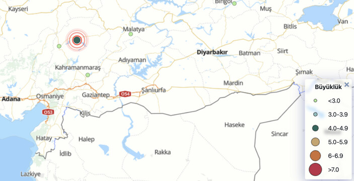 Kahramanmaraş'ın Göksun ilçesi 4.1 büyüklüğünde depremle sarsıldı